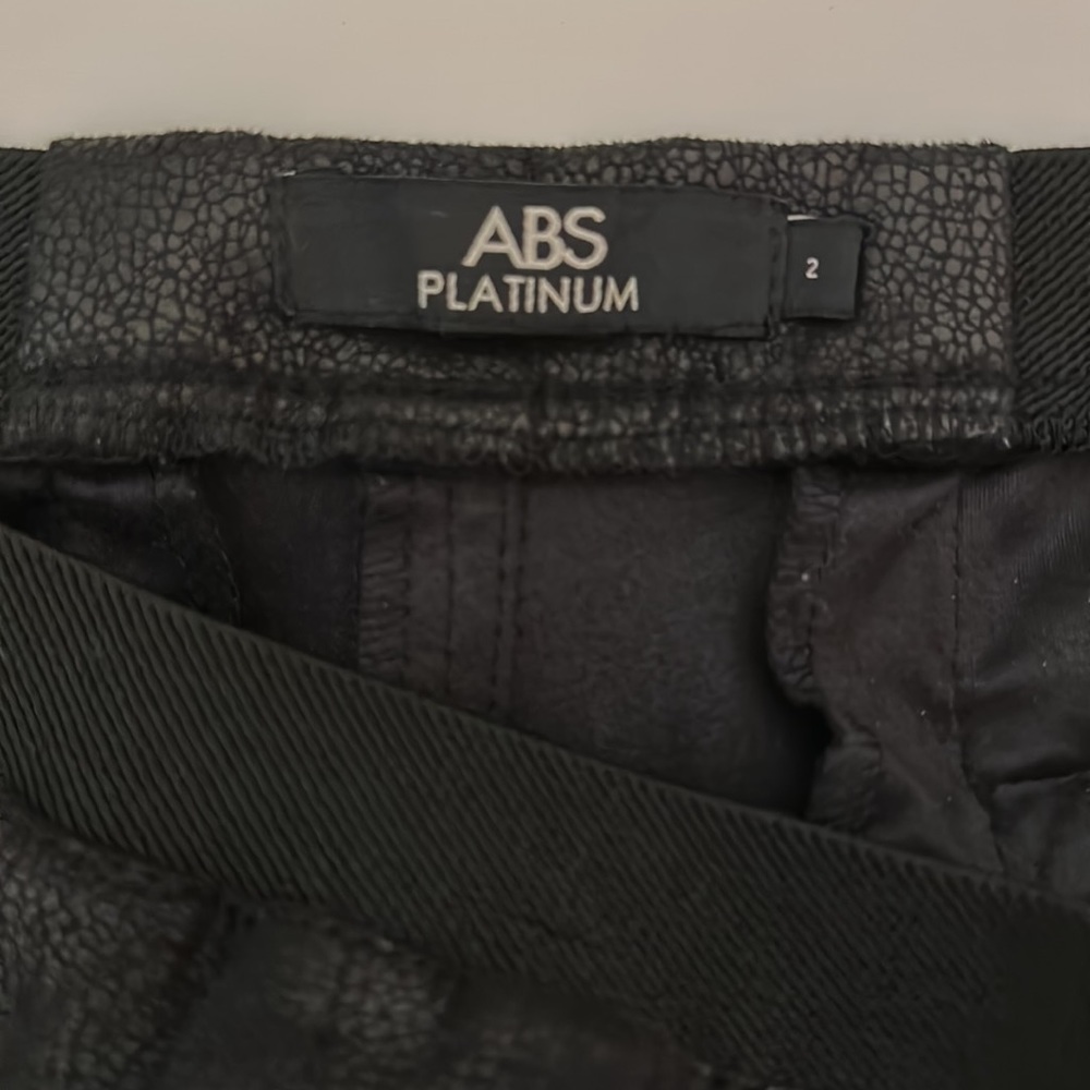 ABS Platinum Women’s Faux Leather Leggings Black Size 2 - Picture 10 of 12